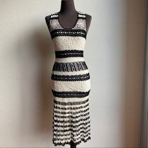 COPY - BCBGMaxAzria  sz XS open knit crochet mermaid midi dress